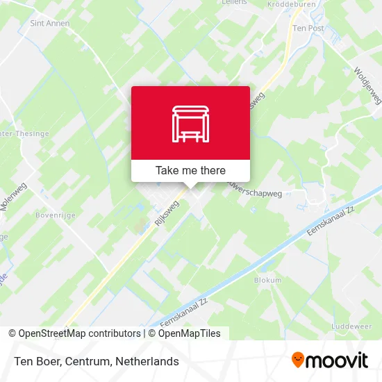 Ten Boer, Centrum map