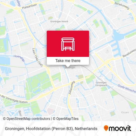 Groningen, Hoofdstation (Perron B3) map