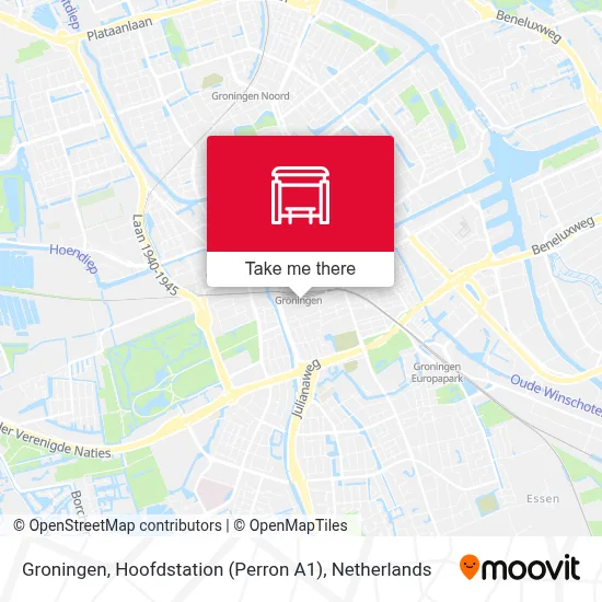 Groningen, Hoofdstation (Perron A1) map