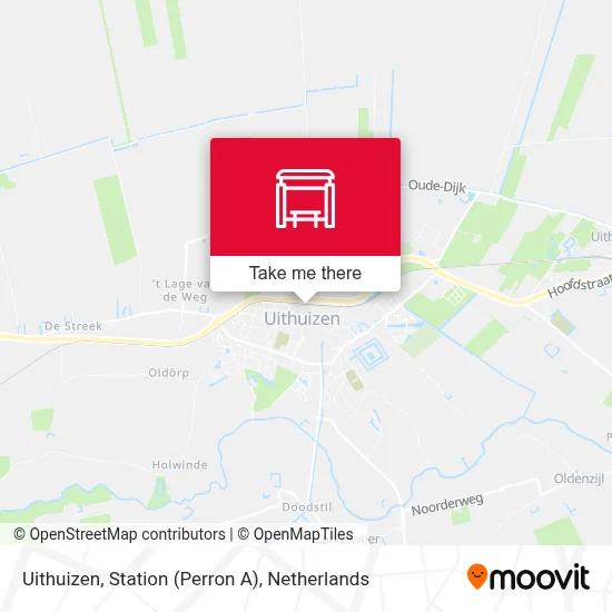Uithuizen, Station (Perron A) map