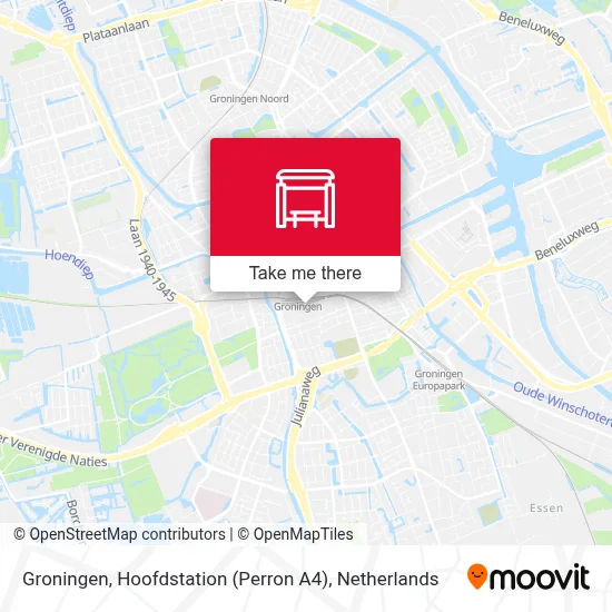 Groningen, Hoofdstation (Perron A4) map