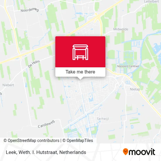 Leek, Weth. I. Hutstraat map