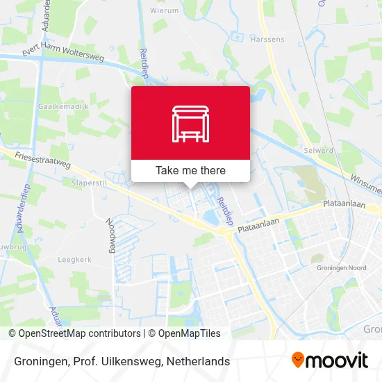 Groningen, Prof. Uilkensweg Karte