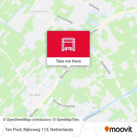 Ten Post, Rijksweg 113 map
