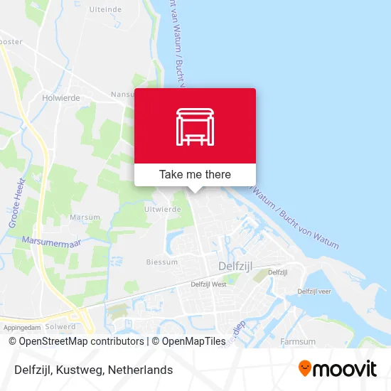 Delfzijl, Kustweg map