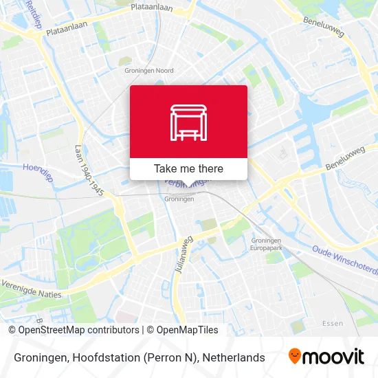 Groningen, Hoofdstation (Perron N) map