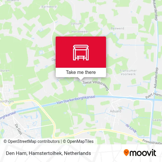 Den Ham, Hamstertolhek Karte