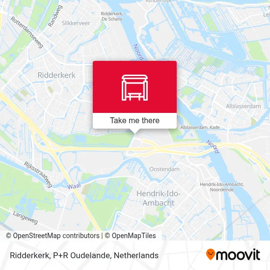 Ridderkerk, P+R Oudelande map