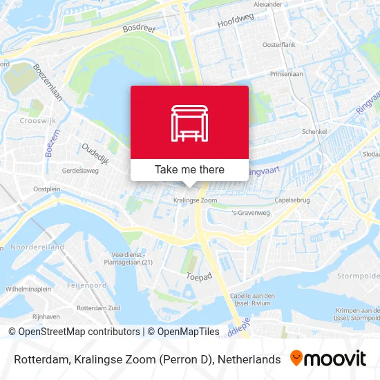 Rotterdam, Kralingse Zoom (Perron D) map