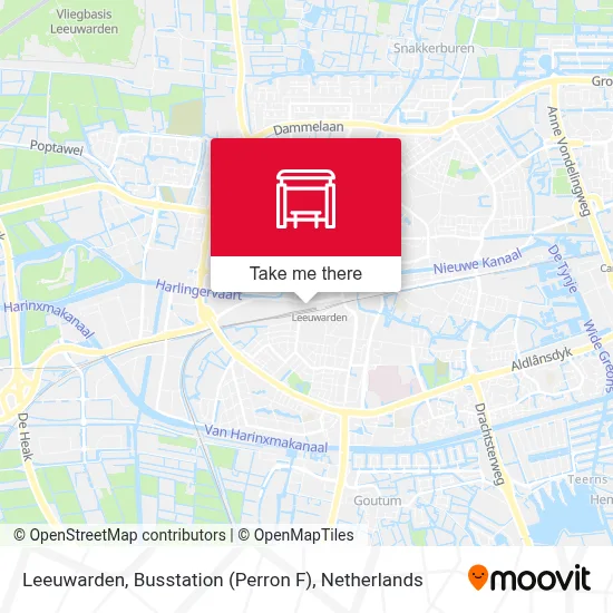 Leeuwarden, Busstation (Perron F) map