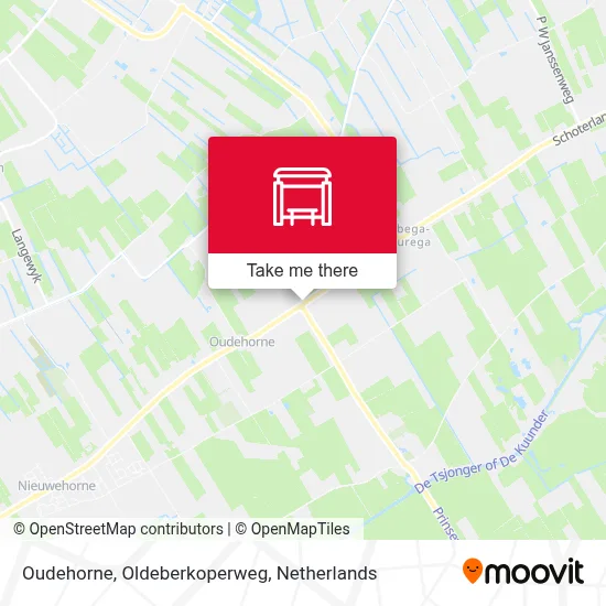 Oudehorne, Oldeberkoperweg map