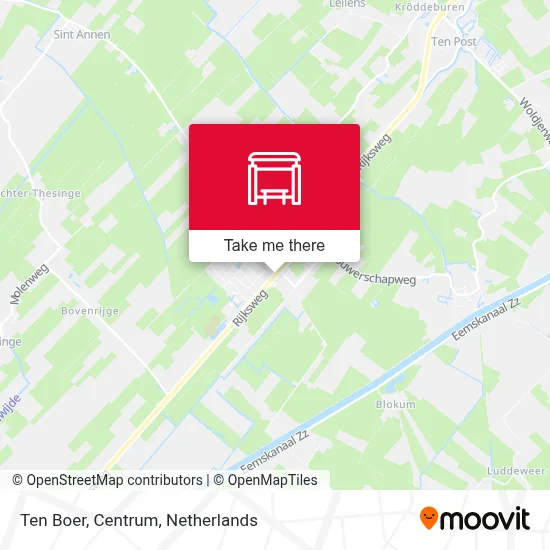 Ten Boer, Centrum map