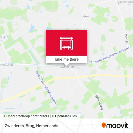 Zwinderen, Brug map