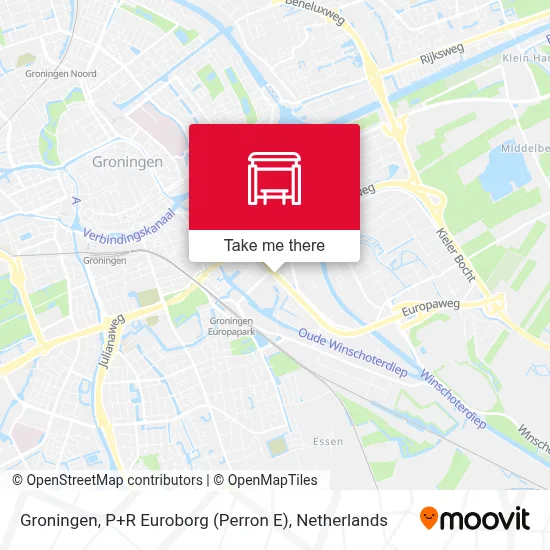 Groningen, P+R Euroborg (Perron E) map