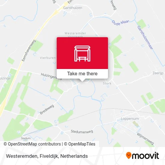 Westeremden, Fiveldijk map