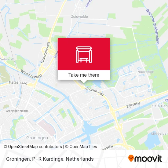 Groningen, P+R Kardinge map