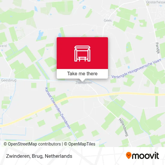 Zwinderen, Brug map