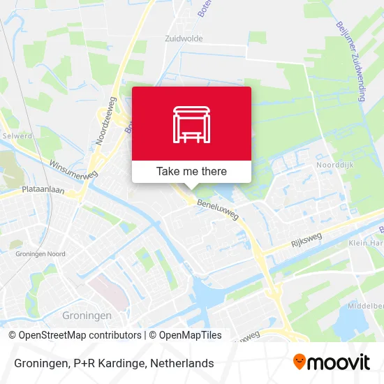 Groningen, P+R Kardinge map