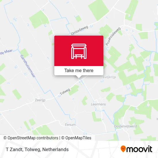 T Zandt, Tolweg map