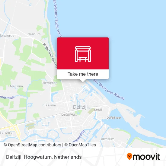 Delfzijl, Hoogwatum map