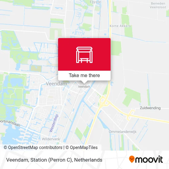 Veendam, Station (Perron C) map