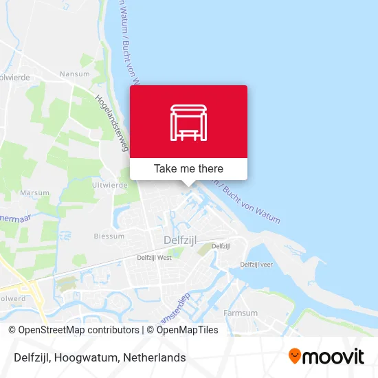Delfzijl, Hoogwatum map