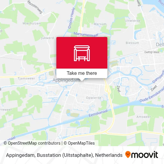 Appingedam, Busstation (Uitstaphalte) map