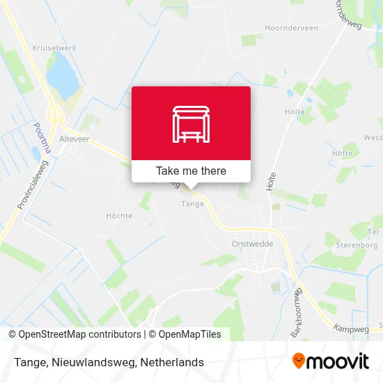 Tange, Nieuwlandsweg map
