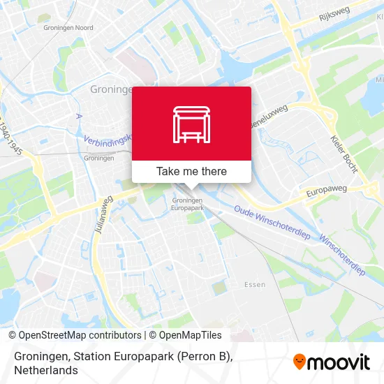 Groningen, Station Europapark (Perron B) map