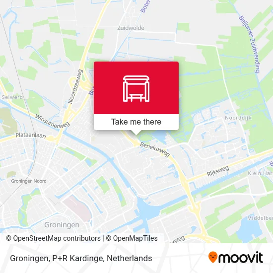 Groningen, P+R Kardinge map