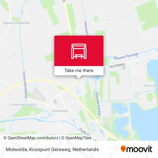 Midwolda, Kruispunt Gereweg map