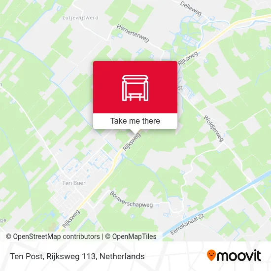 Ten Post, Rijksweg 113 map
