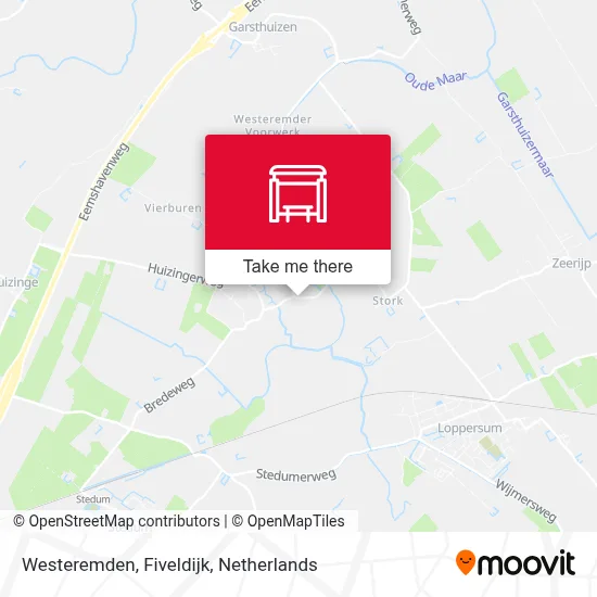 Westeremden, Fiveldijk map