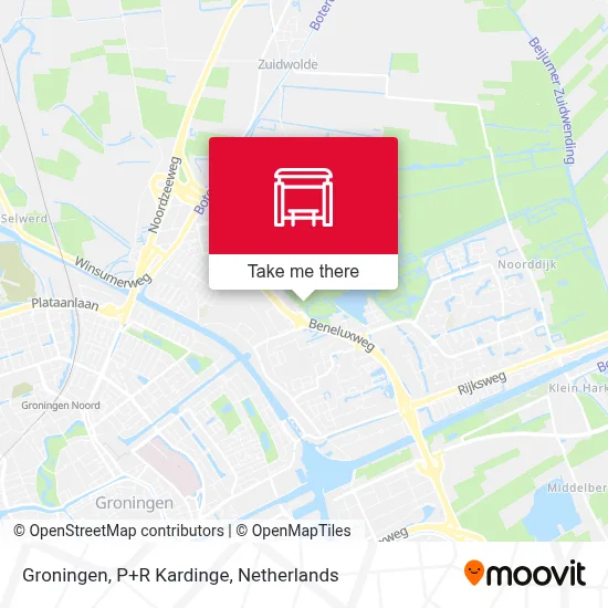 Groningen, P+R Kardinge map