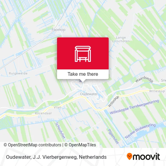 Oudewater, J.J. Vierbergenweg map