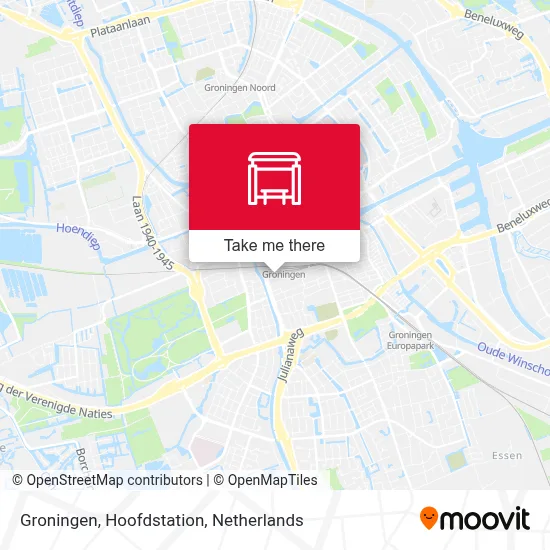 Groningen, Hoofdstation map