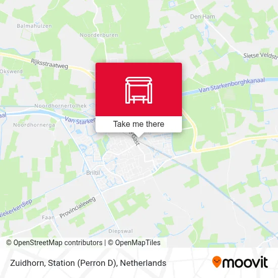 Zuidhorn, Station (Perron D) map