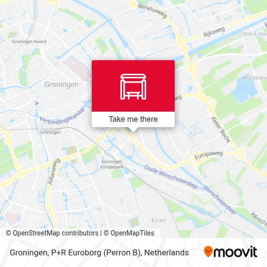 Groningen, P+R Euroborg (Perron B) Karte