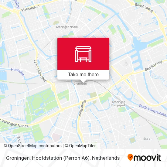 Groningen, Hoofdstation (Perron A6) map
