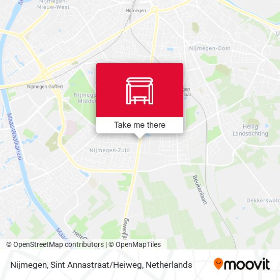 Nijmegen, Sint Annastraat / Heiweg map