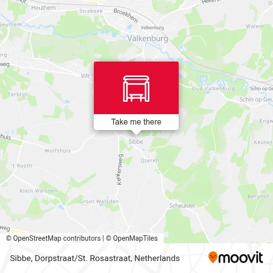 Sibbe, Dorpstraat / St. Rosastraat map