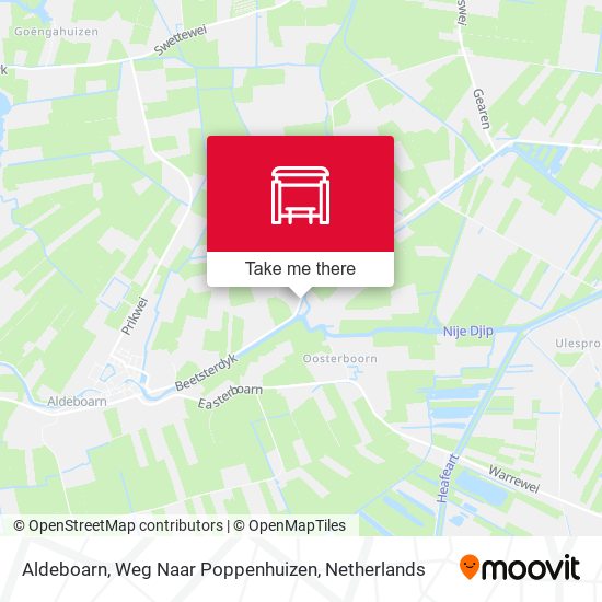 Aldeboarn, Weg Naar Poppenhuizen Karte