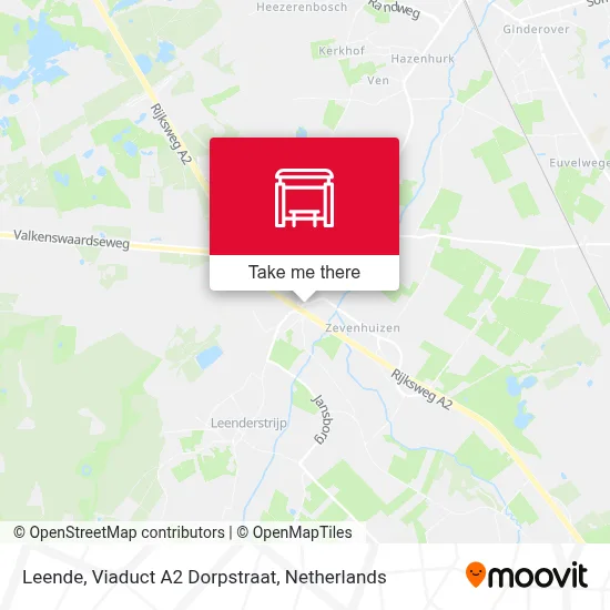Leende, Viaduct A2 Dorpstraat map