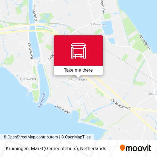 Kruiningen, Markt(Gemeentehuis) Karte