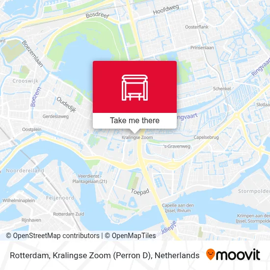 Rotterdam, Kralingse Zoom (Perron D) map