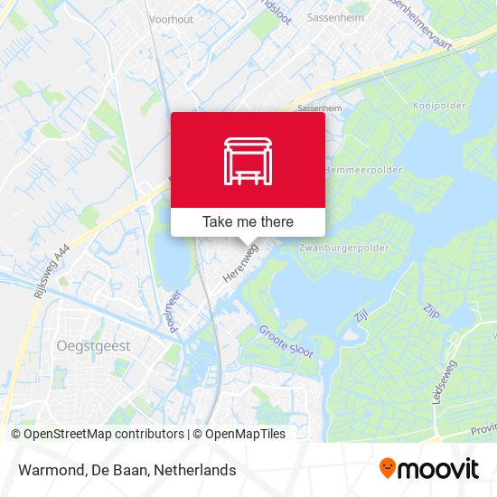 Warmond, De Baan map