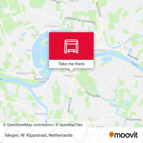 Megen, W. Kippstraat Karte