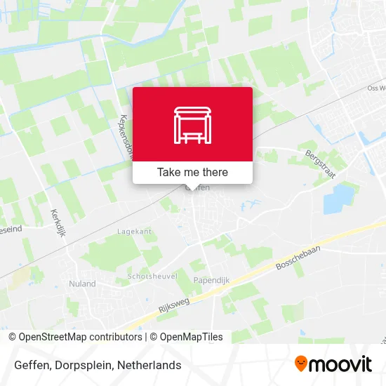 Geffen, Dorpsplein Karte