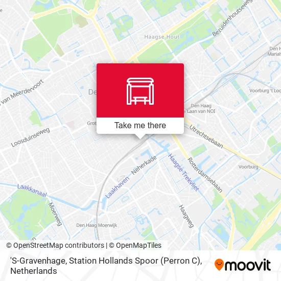 'S-Gravenhage, Station Hollands Spoor (Perron C) Karte