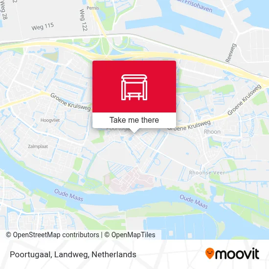 Poortugaal, Landweg map